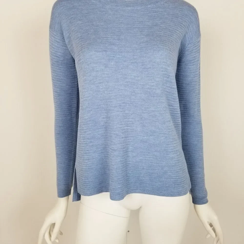 J. Crew Blue Merino Wool Swing Pullover Sweater